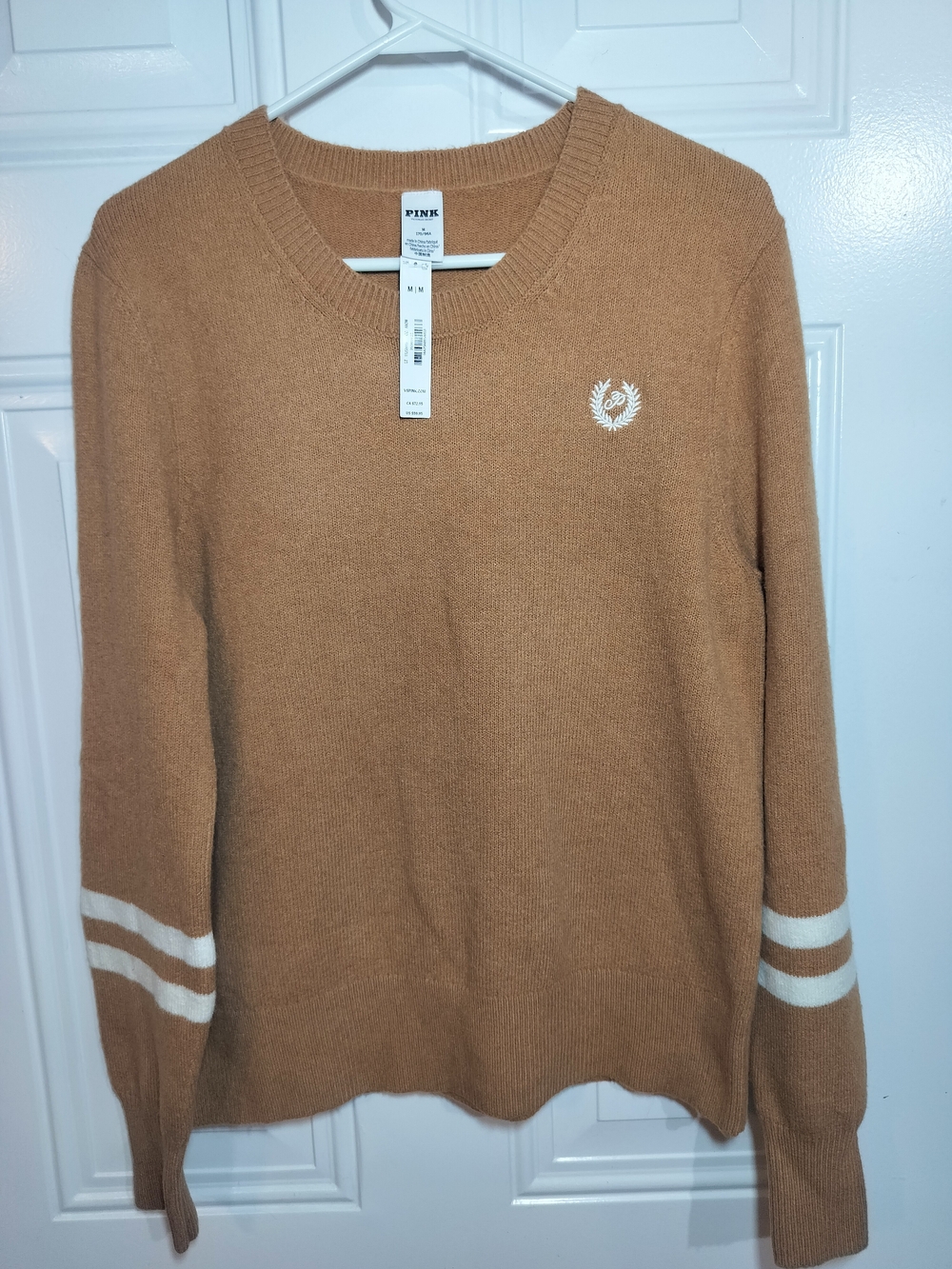 Victoria’s Secret PINK Camel Knit Sweater Size M NWT